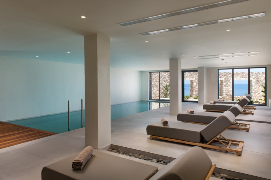 Interior of Ydor Wellness Area at KOIA All Suite Wellbeing Resort, the best of luxury spa hotels on Kos. 